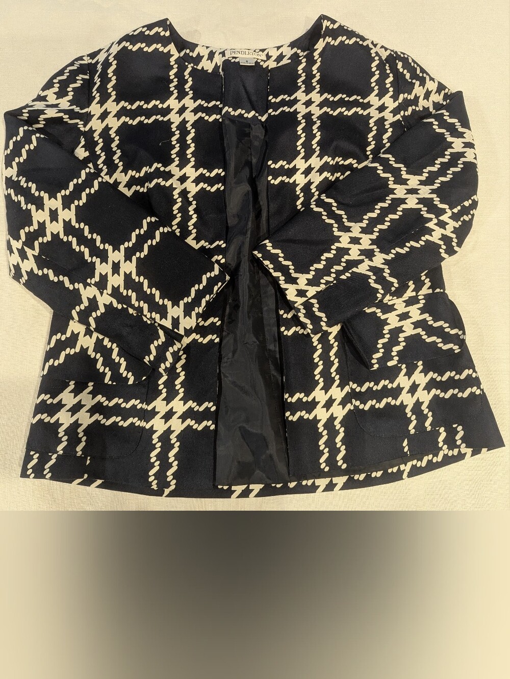 Pendleton Navy and White Geometric Jacket